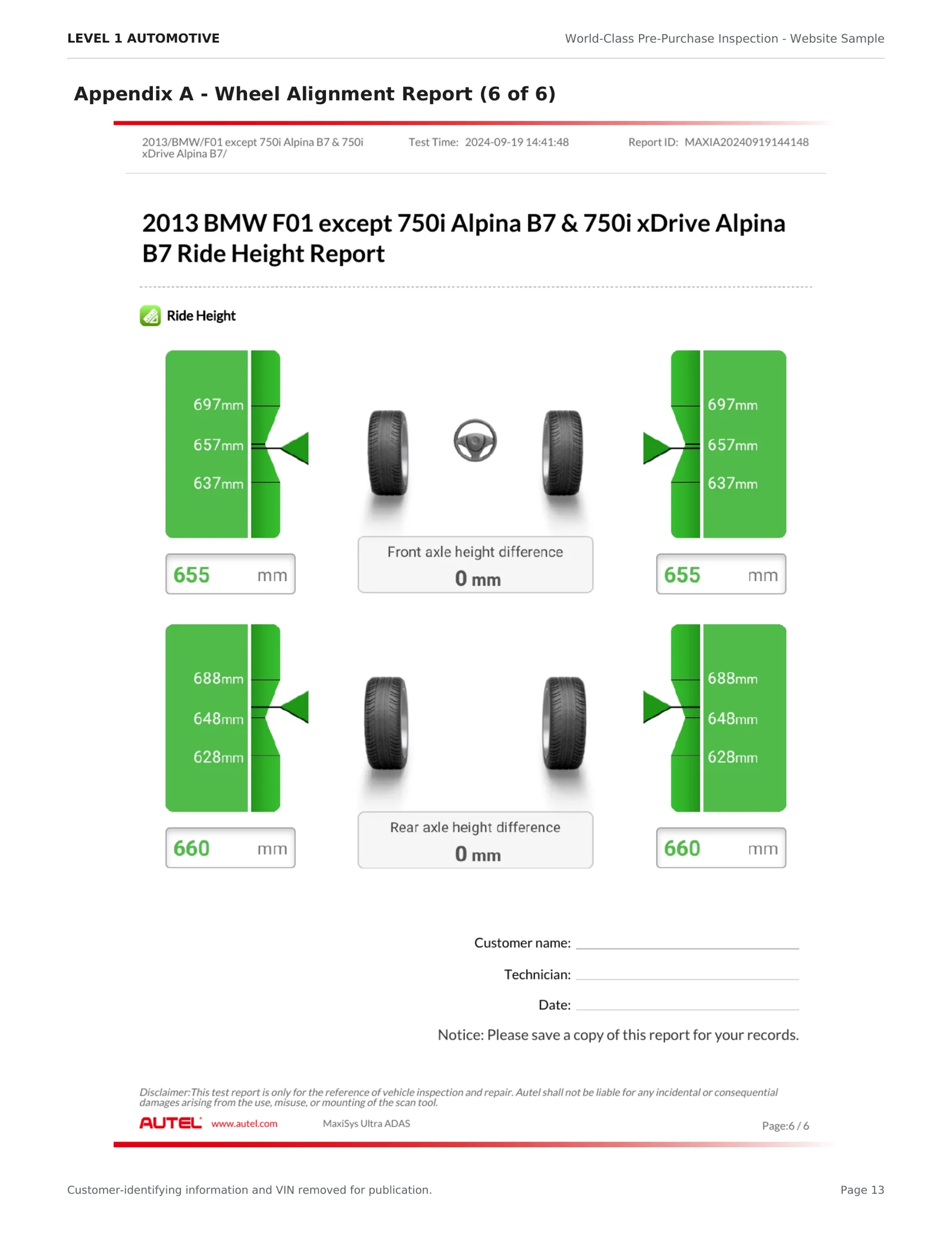 Level 1 Automotive pre-purchase inspection sample - page 13 of 18
