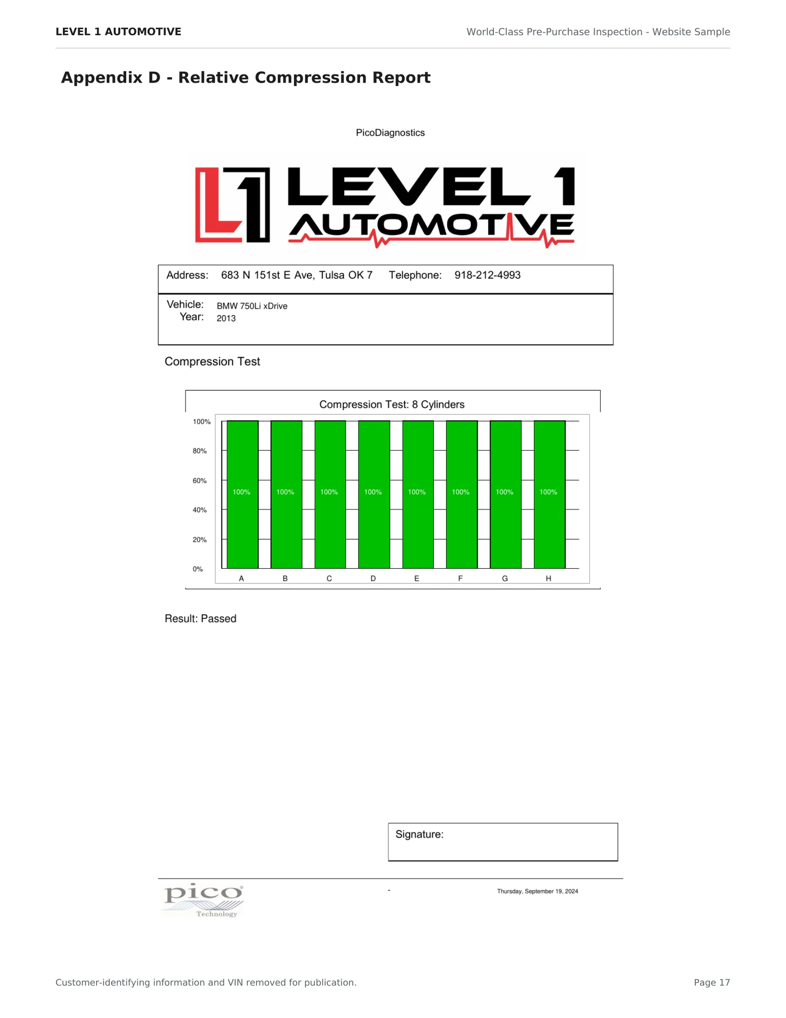 Level 1 Automotive pre-purchase inspection sample - page 17 of 18
